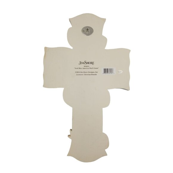 Jim Shore Patriotic God Bless America In God We Trust Cross Wall Hanging WS651 - Picture 7 of 11